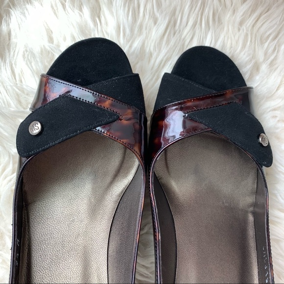 Stuart Weitzman Tortoise Leather Suede Heel Pumps - Picture 15 of 15